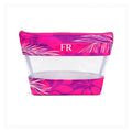 Necessaire Trapézio - Flores com Roxo