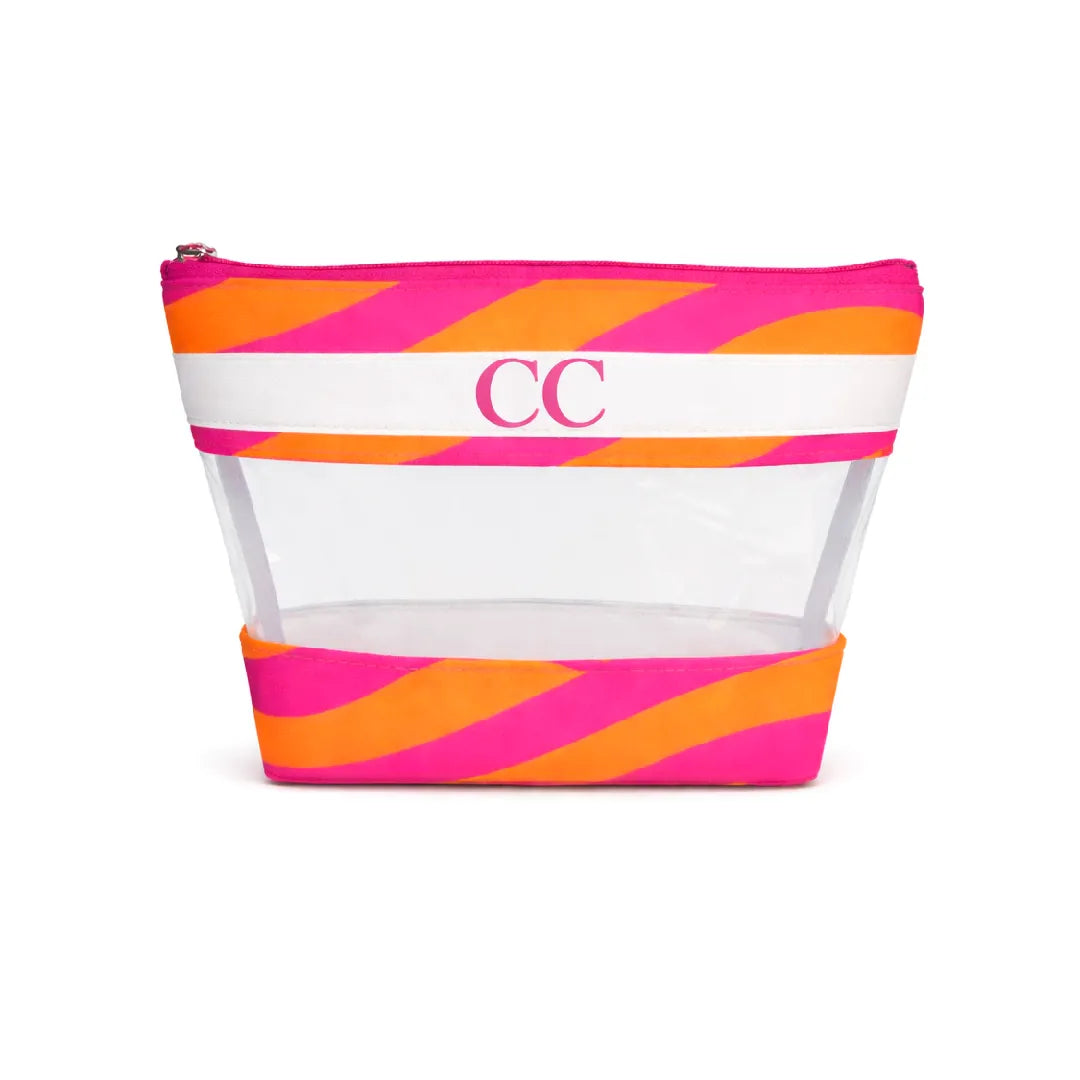 Necessaire Trapézio - Laranja com Rosa