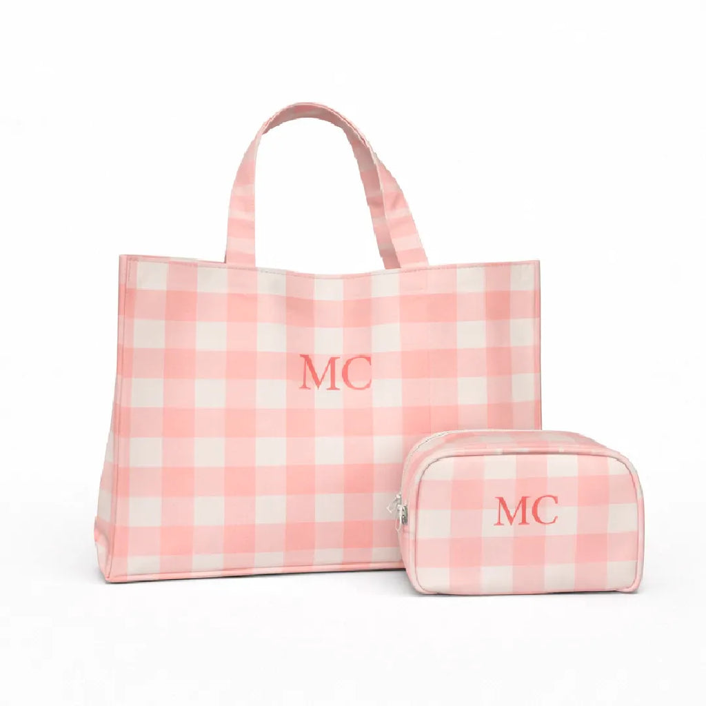 Kit Bolsa Stilo e Jojo - Rosa Xadrez