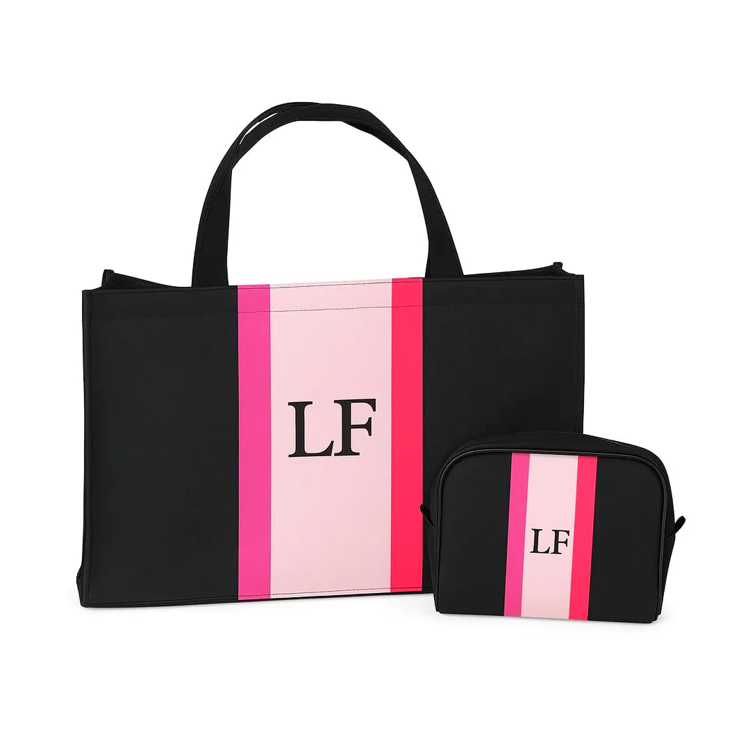 Kit Bolsa Stilo e Jojo - Preto e Rosa