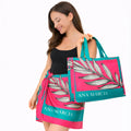Kit Bolsa e Canga - Folha com Rosa