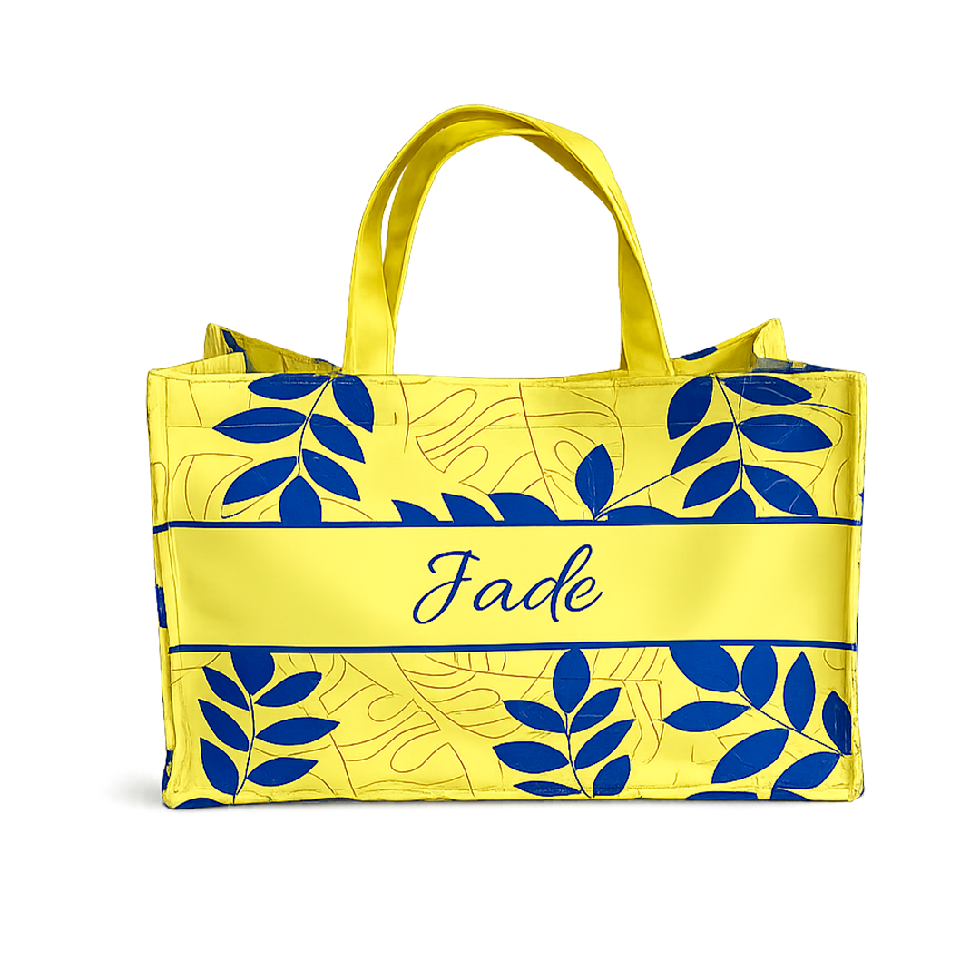 Kit Bolsa e Canga - Amarelo com azul