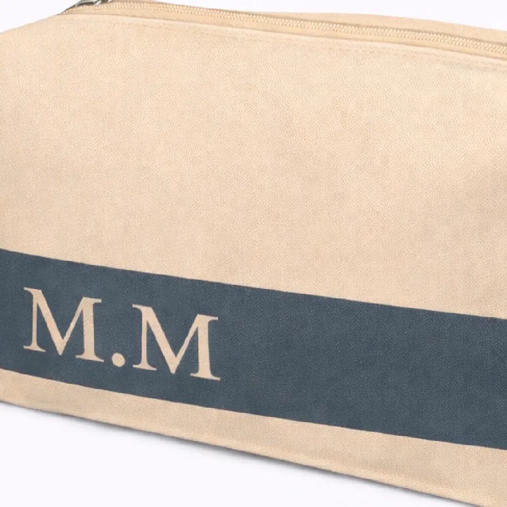 Necessaire Box - Bege e Cinza