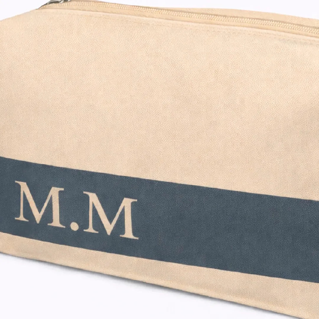Necessaire Box - Bege e Cinza