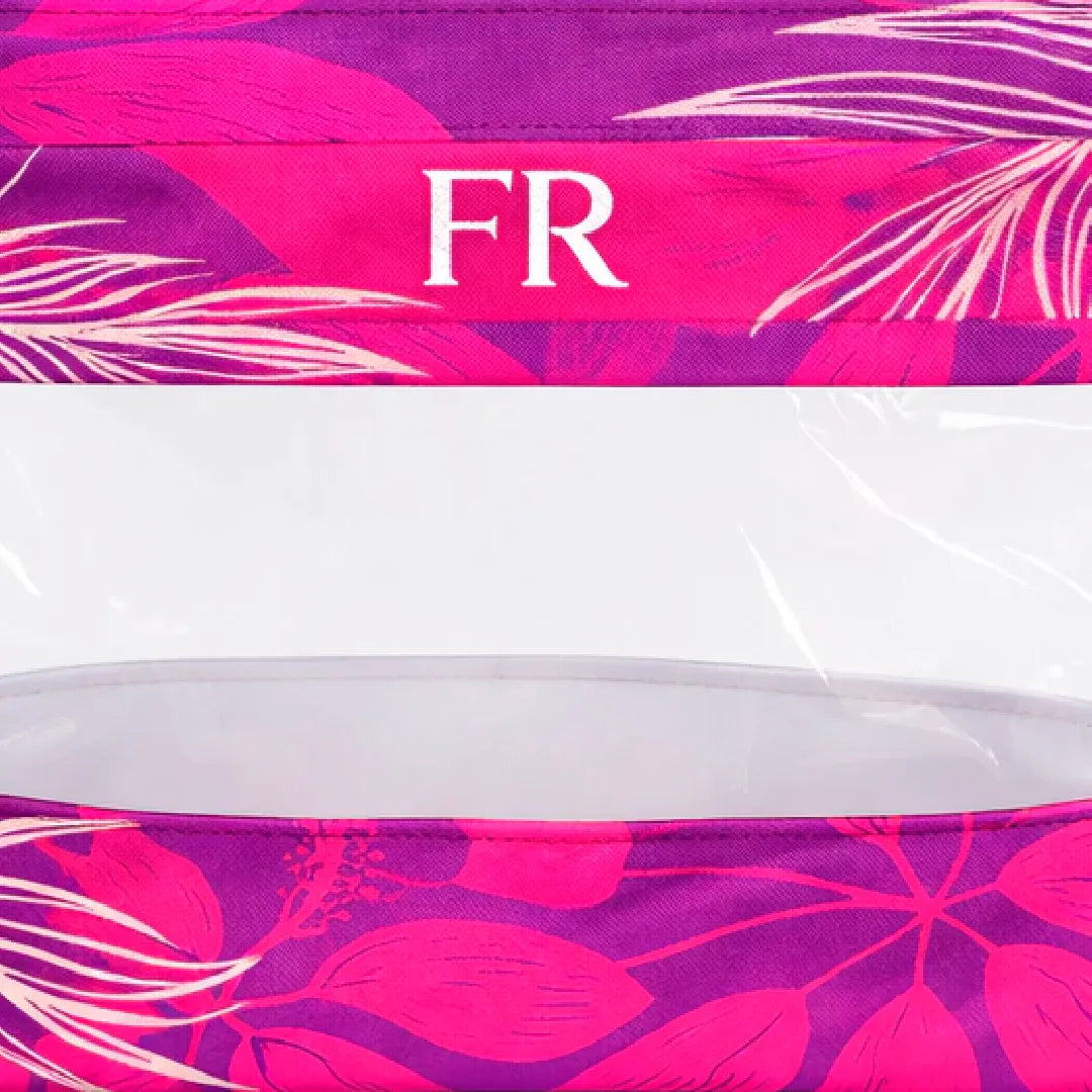 Necessaire Trapézio - Flores com Roxo