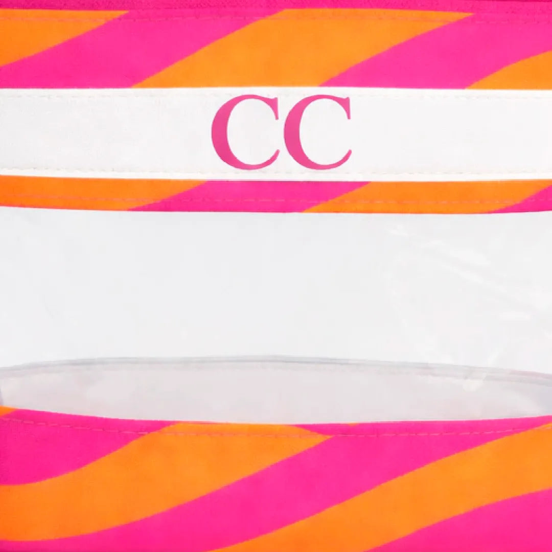Necessaire Trapézio - Laranja com Rosa