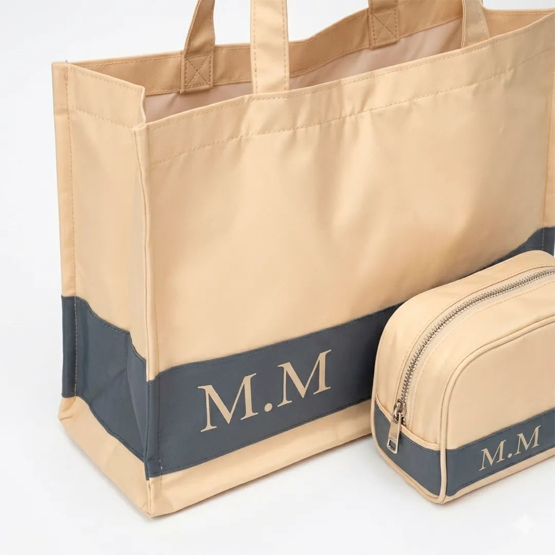 Kit Bolsa Stilo e Jojo - Bege e Cinza