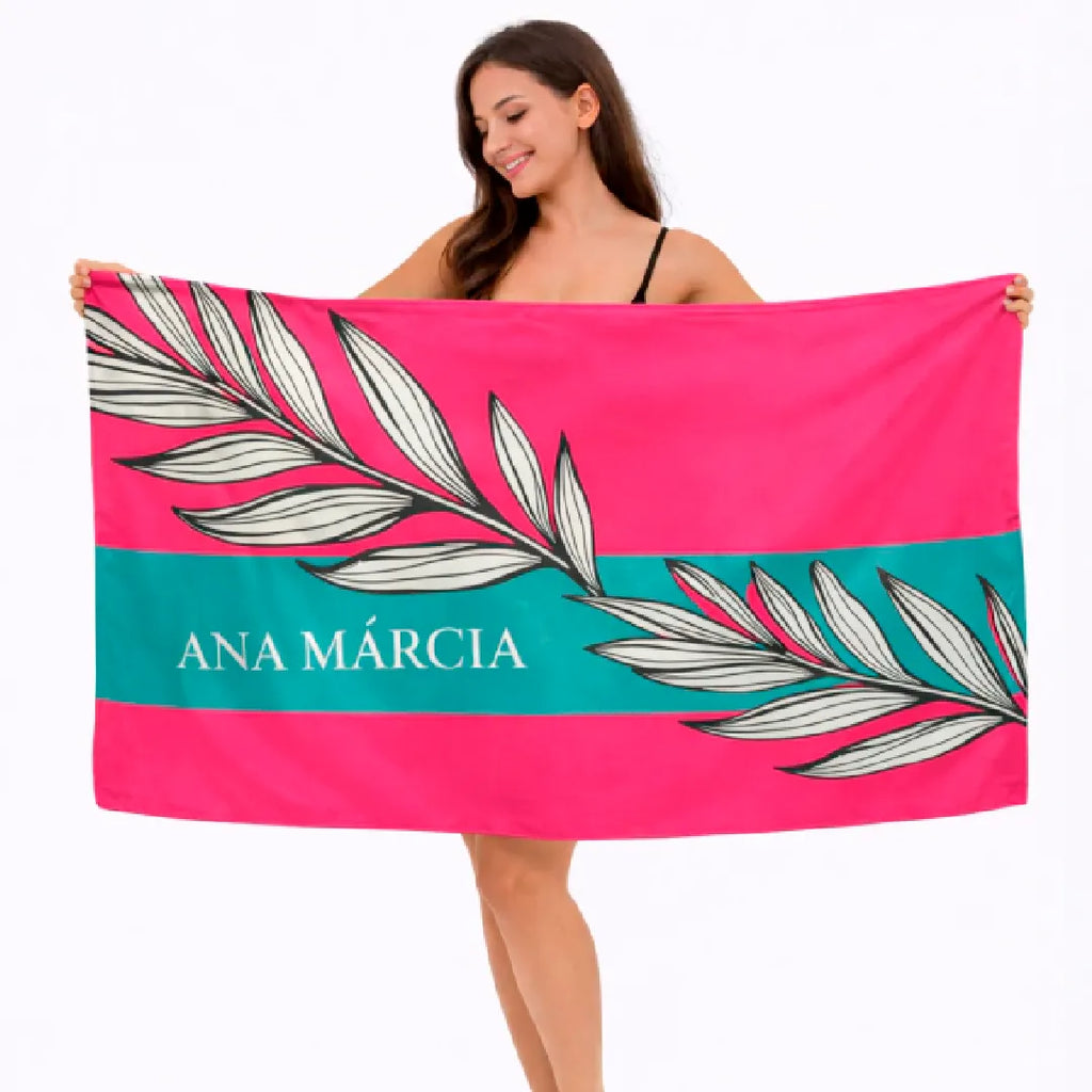 Kit Bolsa e Canga - Folha com Rosa