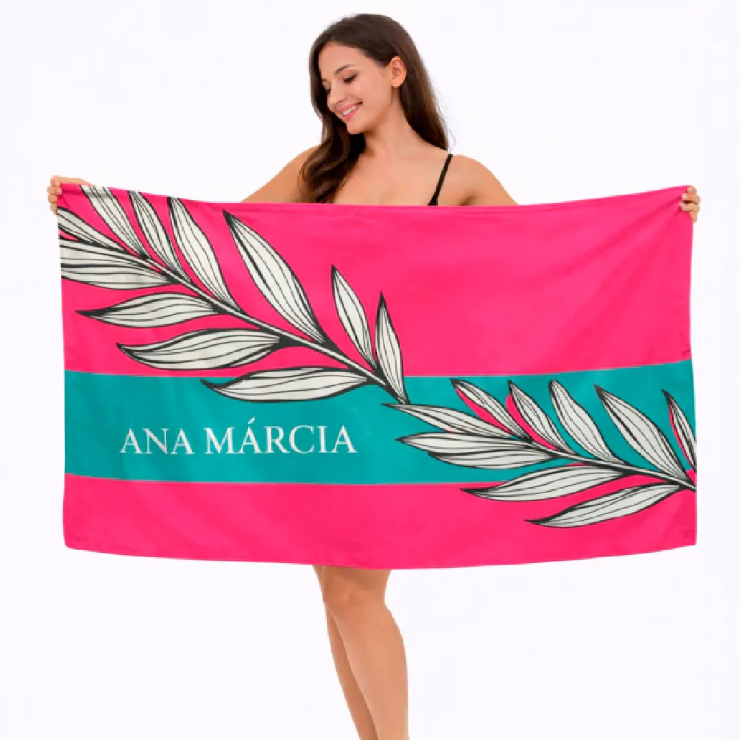 Kit Bolsa e Canga - Folha com Rosa