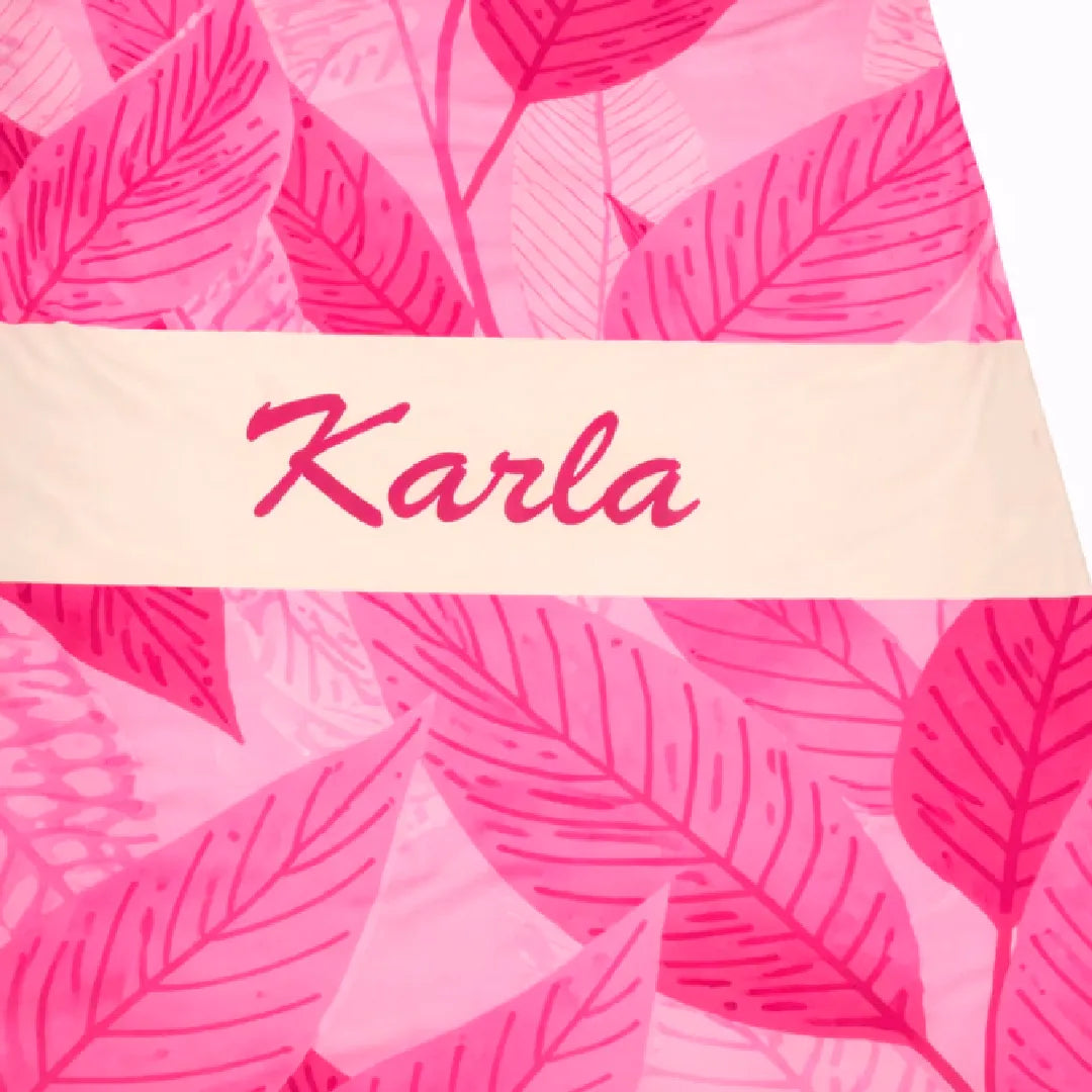 Toalha - Folhas Rosa