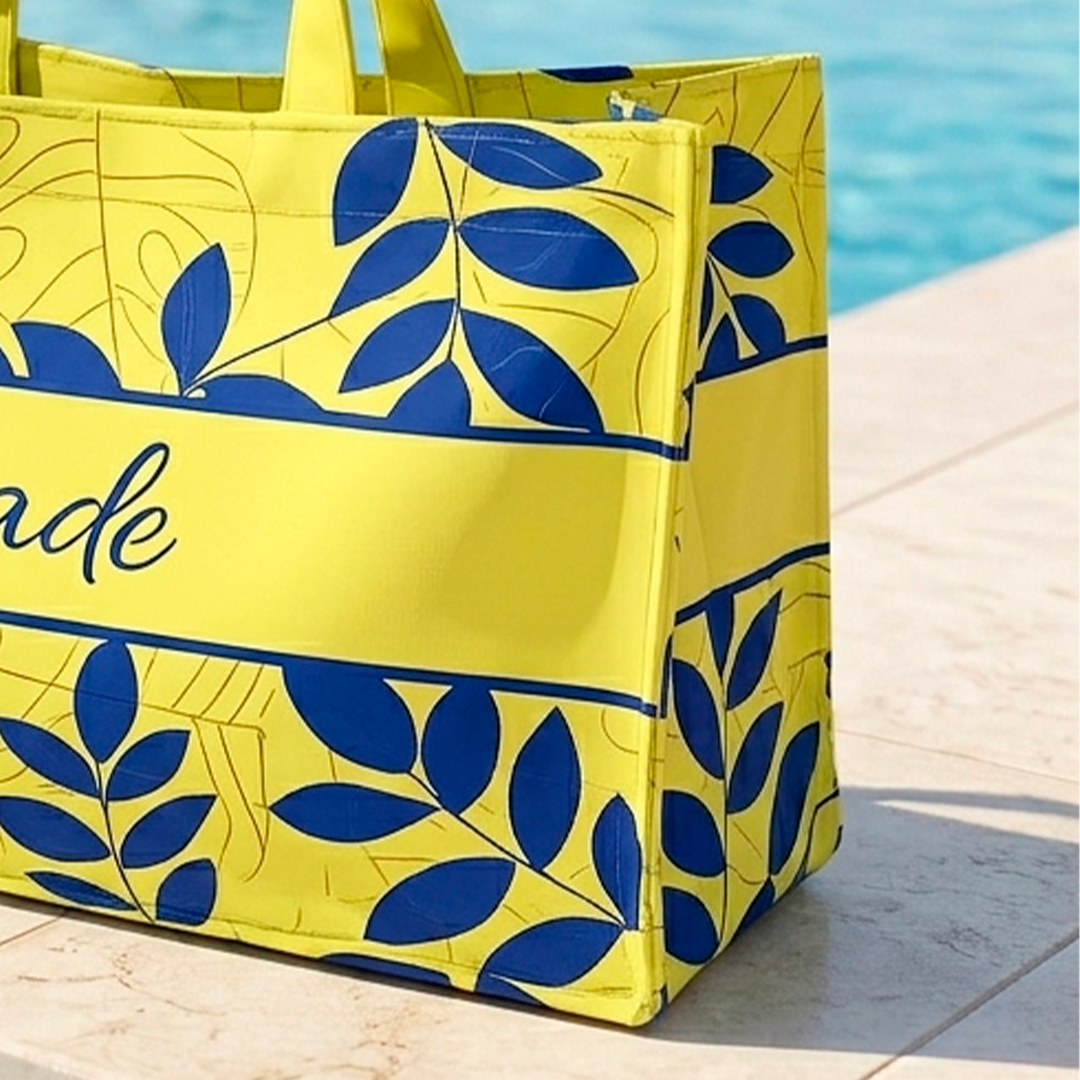 Kit Bolsa e Canga - Amarelo com azul